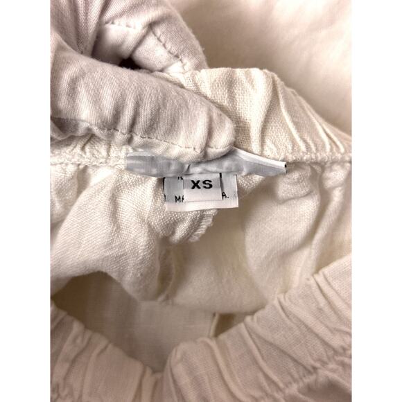 Bryn Walker Pants XS Womens White Linen Wide Leg Crop Langenlook Cargo - Picture 7 of 8